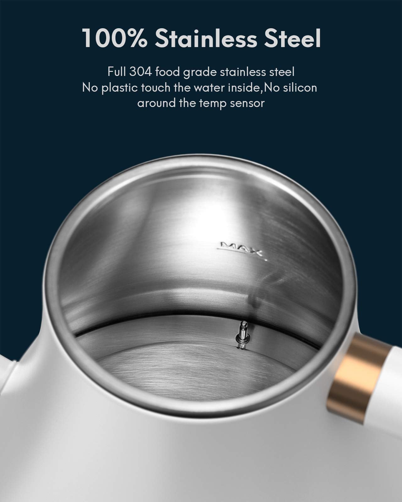 Load image into Gallery viewer, Electric Gooseneck Kettle Temperature Control, Pour Over Kettle for Coffee and Tea, 100% Stainless Steel Inner Lid and Bottom