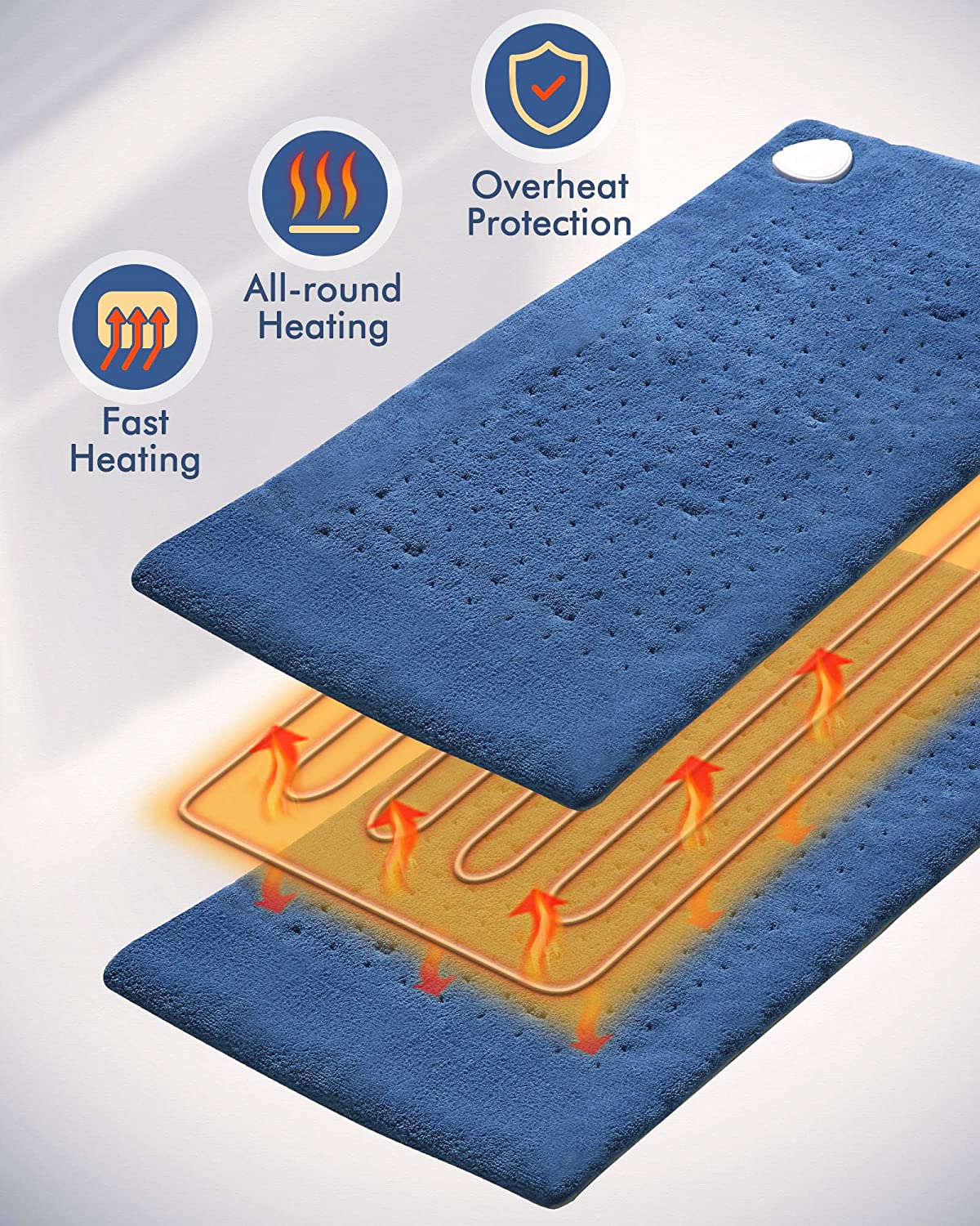 Load image into Gallery viewer, Heating Pad for Back Pain, Neck and Shoulders and Cramps, Large 12" x 24" Size Ultra-Soft and 3 Heat Settings with Auto Shut Off, Moist & Dry Heat Options and Fast Heating