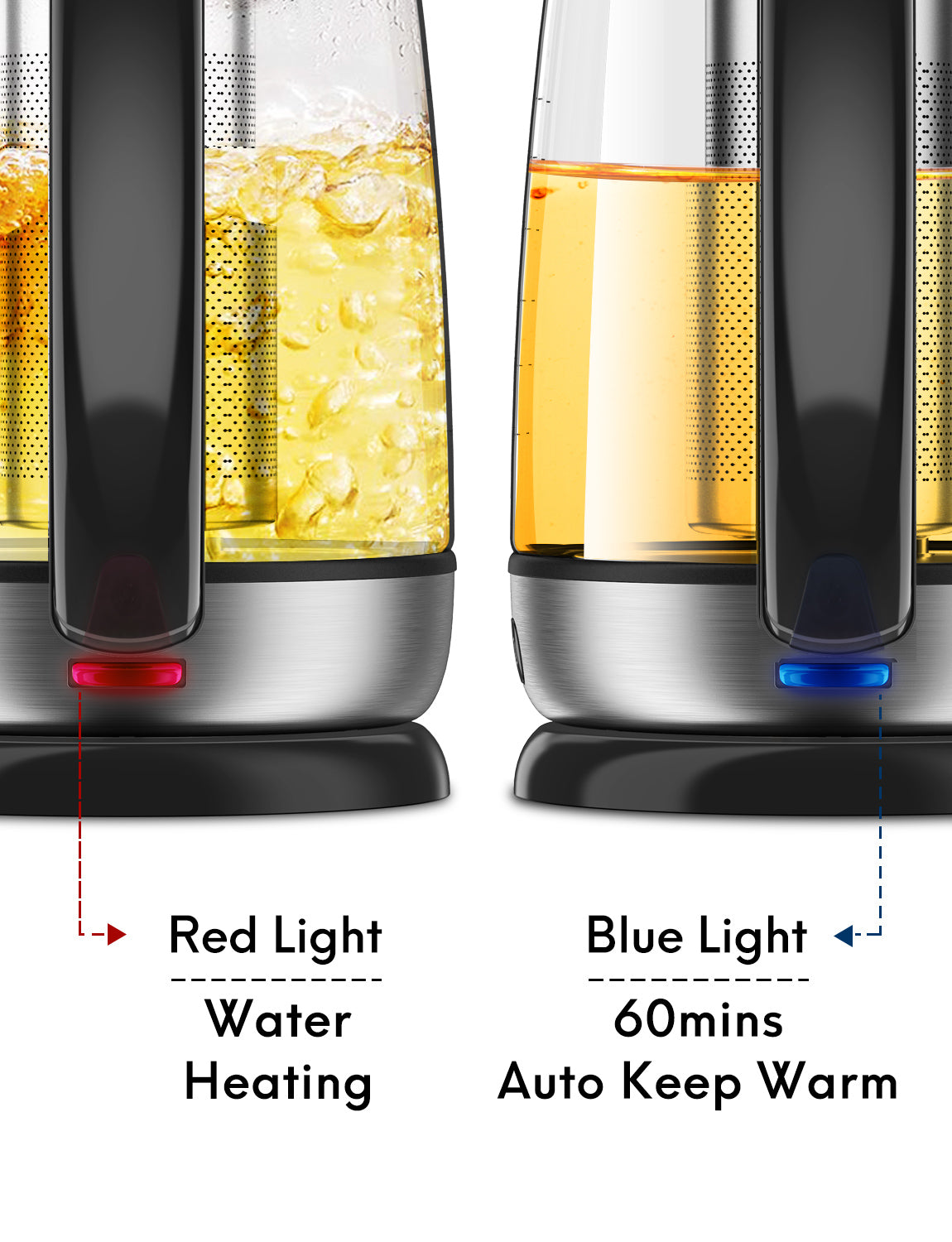 Load image into Gallery viewer, Electric Kettle Glass Tea Kettle 1.7L Fast Boiling, Stainless Steel, Hot Water Kettle, Auto Shut-Off