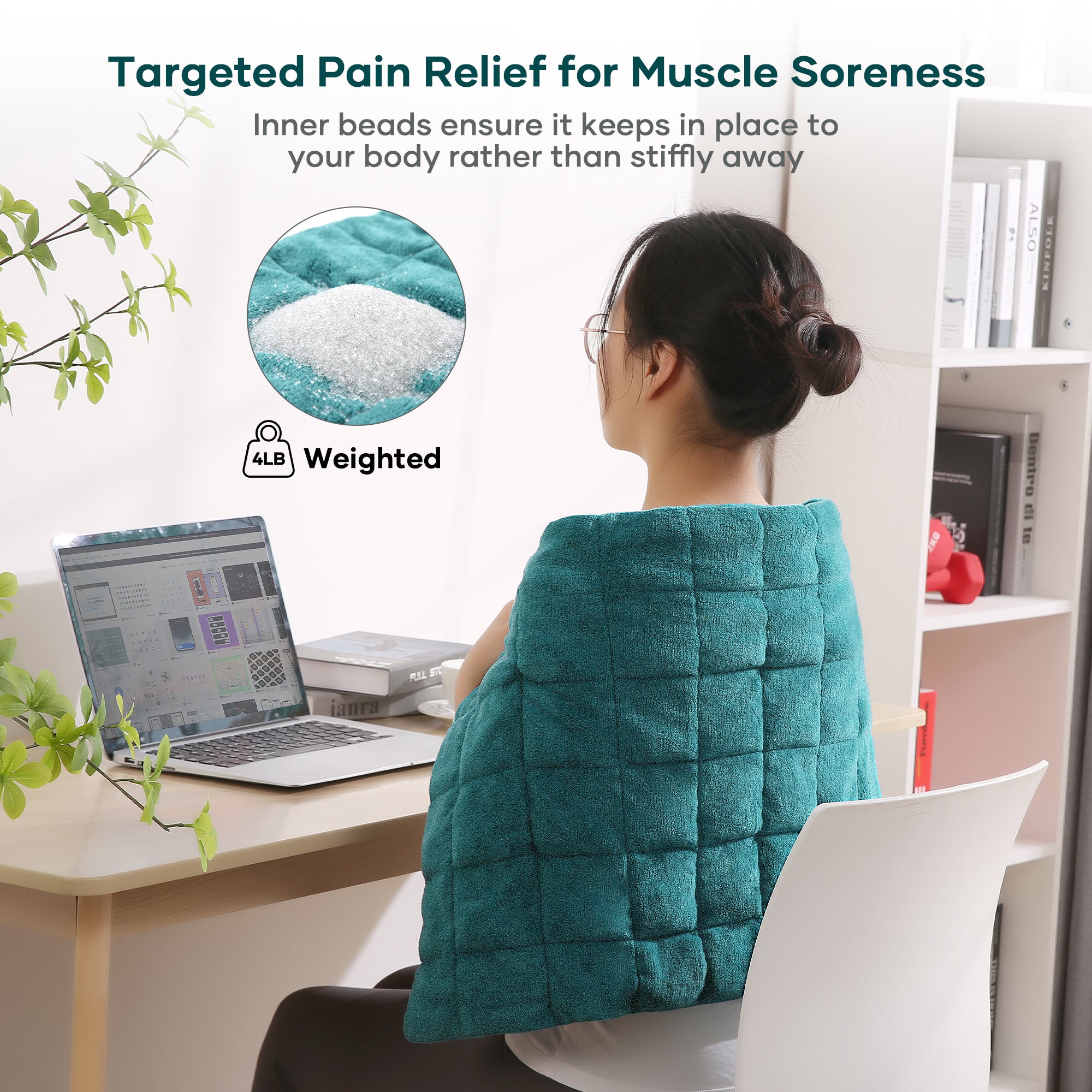 Load image into Gallery viewer, Weighted Heating Pad, 18''*33'', Auto Off, Blue