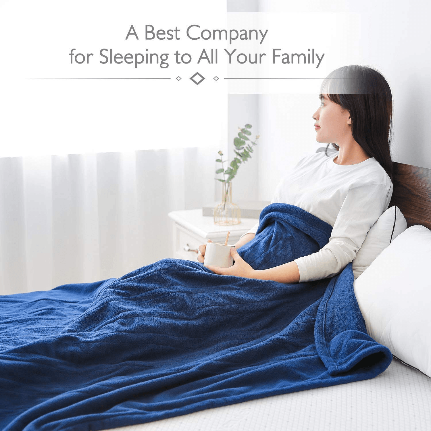 Load image into Gallery viewer, Electric Blanket Heated Throw 50" x 60" Lightweight Cozy Soft Fleece, 4 Temperature Settings Fast-Heating with 3 Hours Auto Off, ETL Certified, Full Body Warming, Machine Washable, Home Office Use - NAIPO