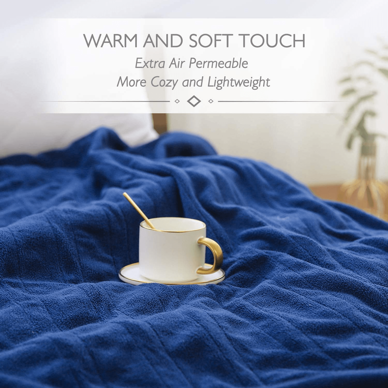 Load image into Gallery viewer, Electric Blanket Heated Throw 50" x 60" Lightweight Cozy Soft Fleece, 4 Temperature Settings Fast-Heating with 3 Hours Auto Off, ETL Certified, Full Body Warming, Machine Washable, Home Office Use - NAIPO
