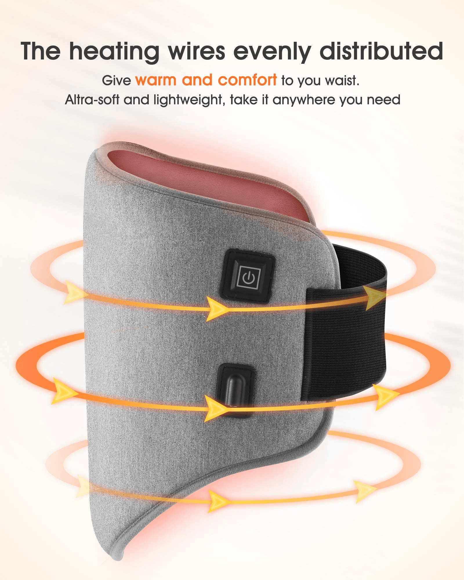 Load image into Gallery viewer, Electric Heating Pad for Lower Back & Shoulder & Abdomen, Large Waist Wrap Belt with Adjustable Flexible Straps, Portable Heating Pad Wraps 3 Heat Settings & 2 Hours Auto Off, Washable, 32 x 54 cm - NAIPO
