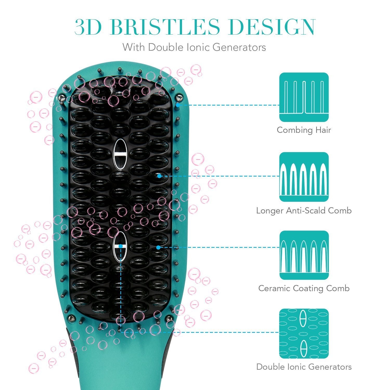 Load image into Gallery viewer, Fast Heating Hair Straightener Brush with Auto Shut Off & Temperature Control - NAIPO
