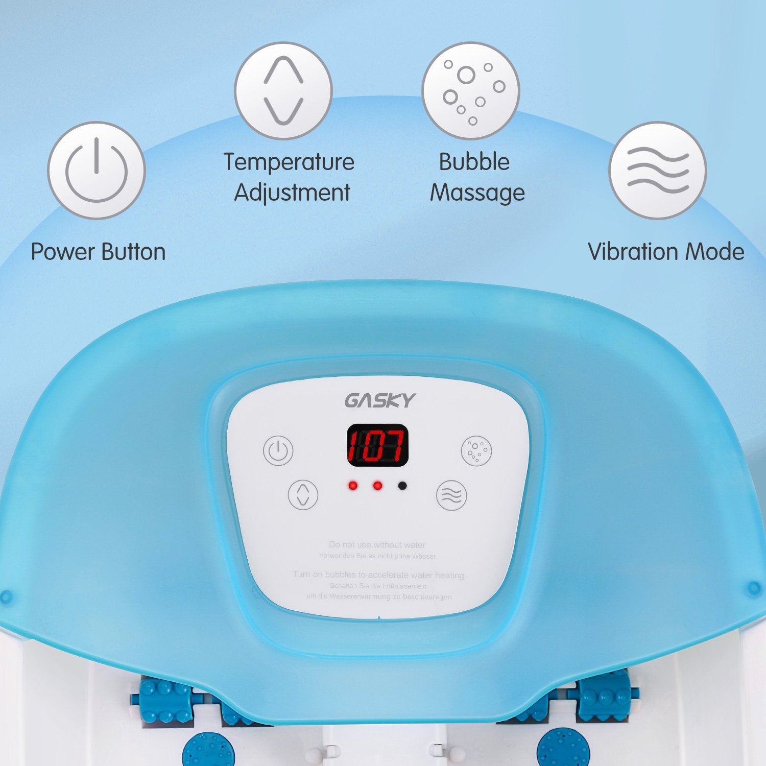Load image into Gallery viewer, Foot Bath Massager with Heat, Vibration, Bubbles and Pedicure Grinding Stone, Heated Foot Spa of 16 Shiatsu Masssage Rollers, Adjustable Temperature Foot Soaking Bath Basin for Home Use - NAIPO