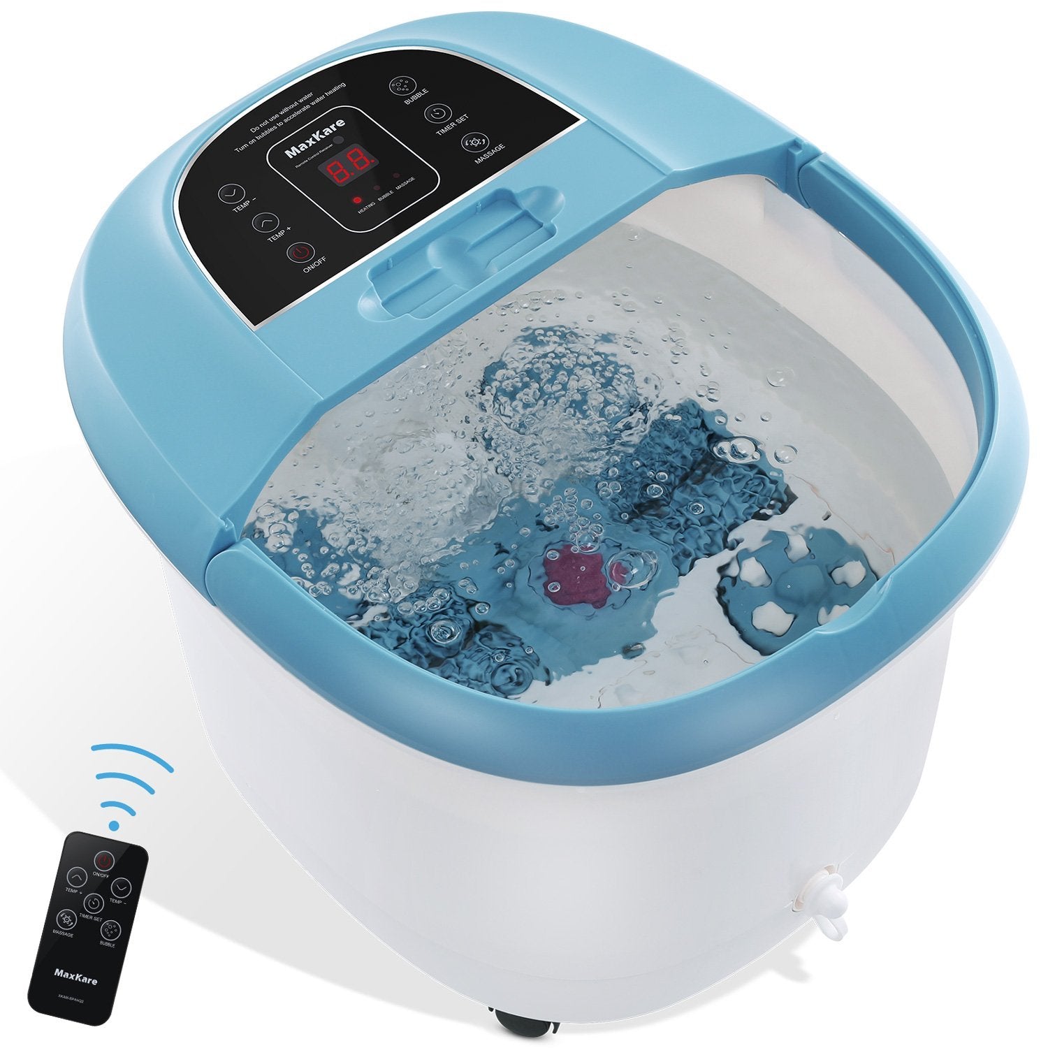 Load image into Gallery viewer, Foot Bath Spa Massager with Wireless Remote Control and 8 Electric Shiatsu Massaging Rollers, Heated Foot Bath Tub with Heat Bubbles Vibration to Relieve Feet Muscle for Home Office - NAIPO