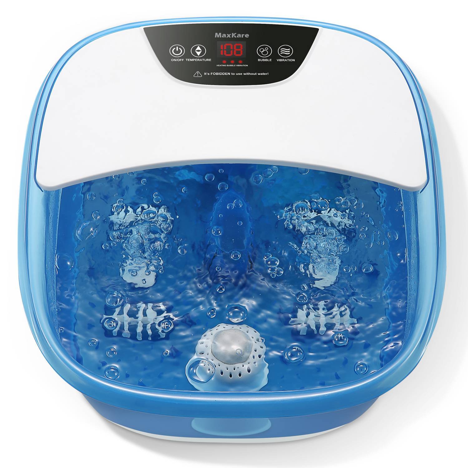 Load image into Gallery viewer, Foot Spa Bath Bucket Massager with Heat Bubbles, Grinding Stone, with 4 Masssaging Rollers, Digital Temperature Control, Pedicure Foot Soak Relax leg muscles, Comfort Feet Help Sleep Home Use - NAIPO