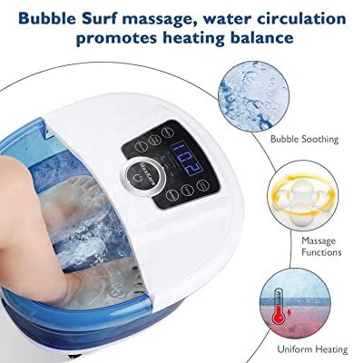 Load image into Gallery viewer, Foot Spa Bath Massager 3-Speed Frequency Conversion Heat - Bubbles - Massage, 4 Motorized Massage Rollers, Adjustable Time & Temprature 6 in 1 Pedicure Soaking Feet Basin, Soothe and Comfort Feet - NAIPO