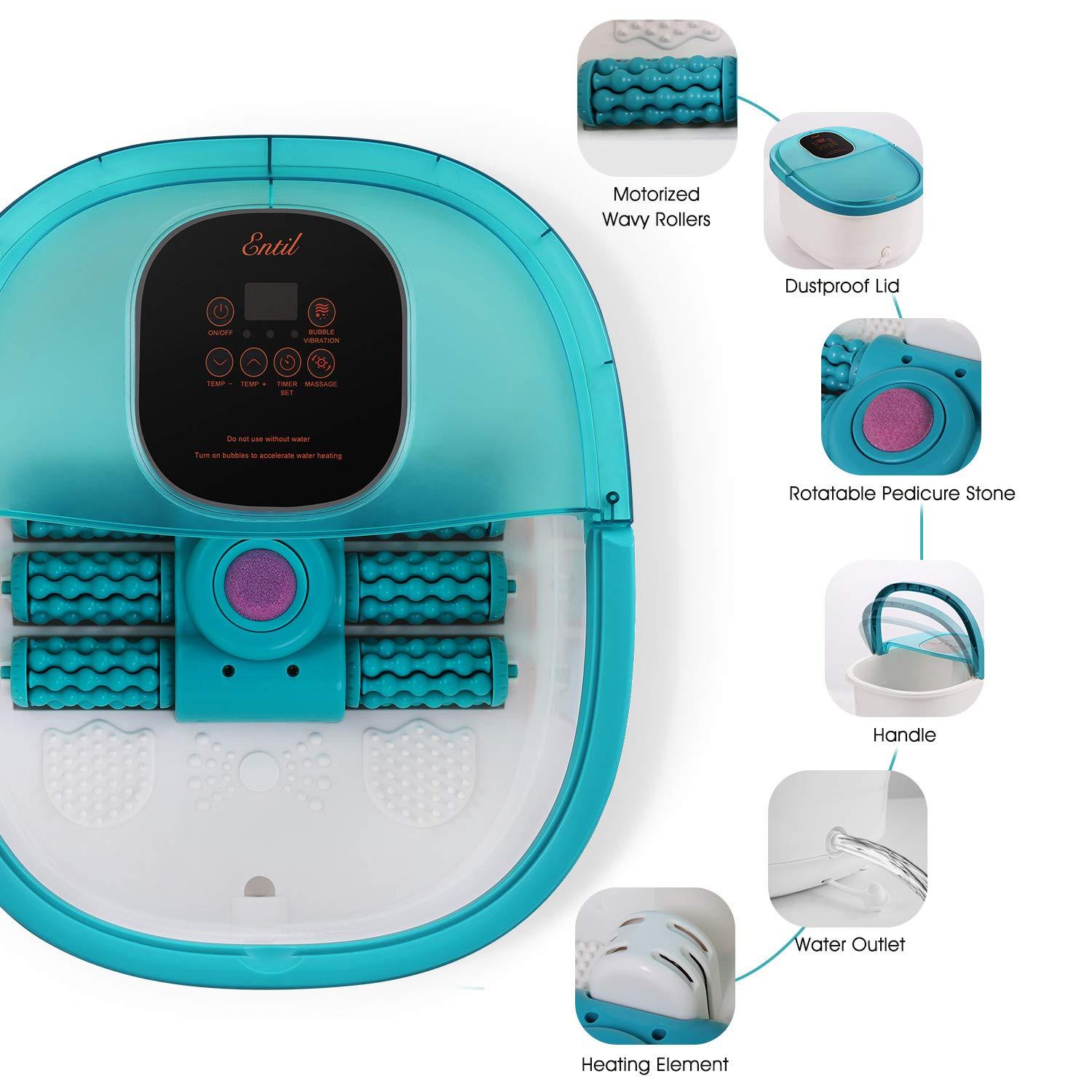 Load image into Gallery viewer, Foot Spa Bath Massager with 6 Motorized Rollers, Multifunction with Heat, Automatic Massage, Bubble Surging and Vibration, Pedicure Tub, 30-60mins Timer and +/- Temperature for Soothe Your Tired Feet - NAIPO
