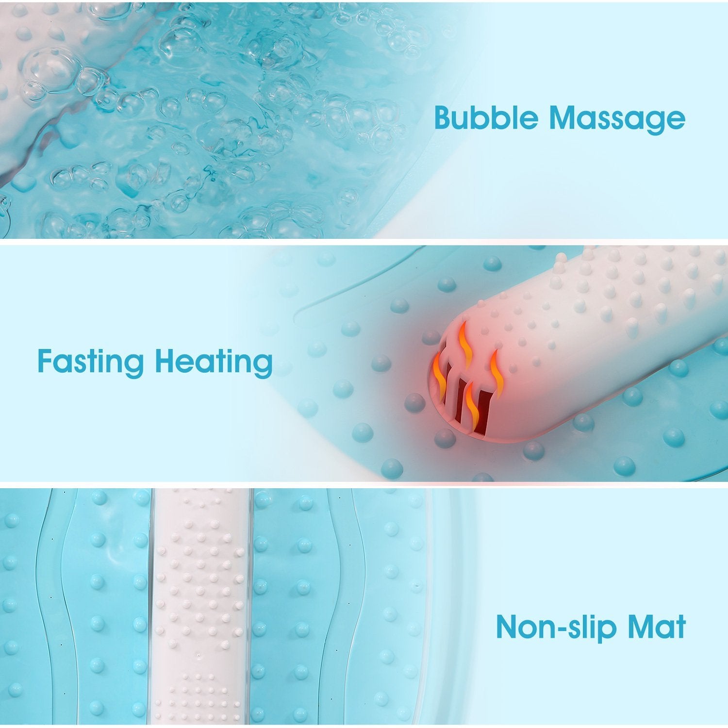 Load image into Gallery viewer, Foot Spa Bath Massager with Collapsible Design, Fast Heating with Bubbles Massage Function, Easy Storage, Foldable Foot Soaking Tub for Feet - NAIPO