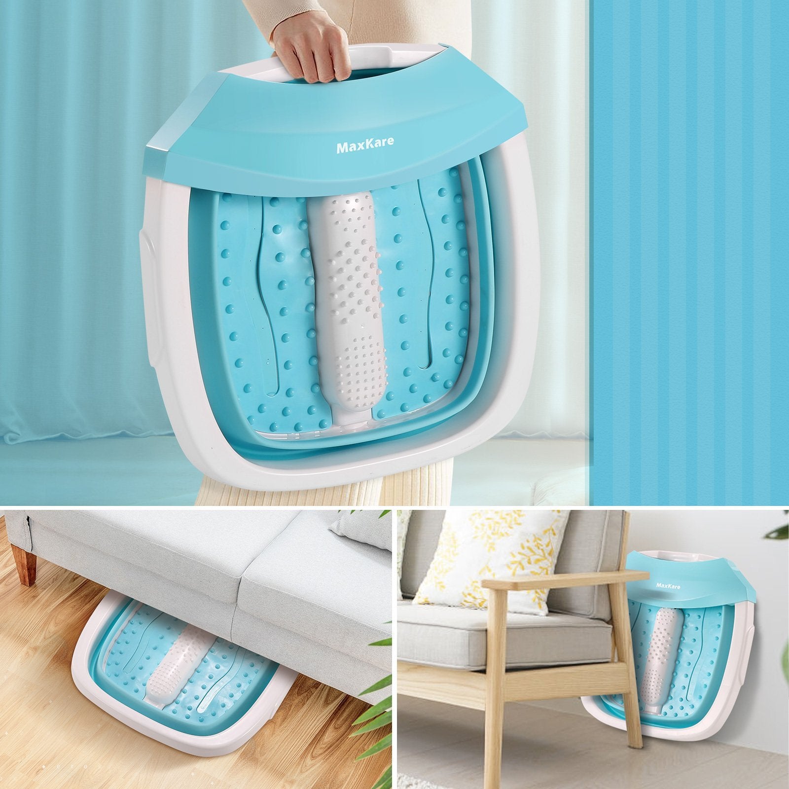 Load image into Gallery viewer, Foot Spa Bath Massager with Collapsible Design, Fast Heating with Bubbles Massage Function, Easy Storage, Foldable Foot Soaking Tub for Feet - NAIPO