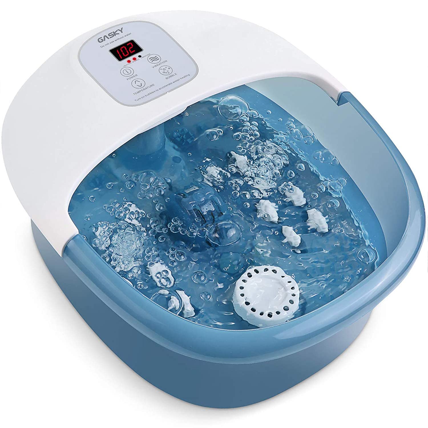 Load image into Gallery viewer, Foot Spa Bath Massager with Heat Bubbles Vibration, 14 Shiatsu Massaging Rollers to Relax Tired Feet, Adjustable Temperature Pedicure Tub for Home Office Use - NAIPO