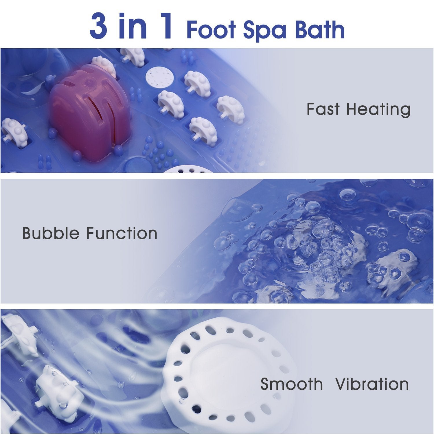 Load image into Gallery viewer, Foot Spa/Bath Massager with 14 Massage Rollers and Heat Bubbles Vibration, Digital Temperature Control Pedicure Tub Bath, Soothe Feet ,Father's Day Gift - NAIPO