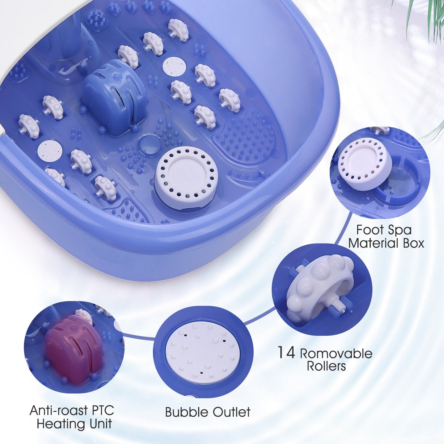 Load image into Gallery viewer, Foot Spa/Bath Massager with 14 Massage Rollers and Heat Bubbles Vibration, Digital Temperature Control Pedicure Tub Bath, Soothe Feet ,Father's Day Gift - NAIPO