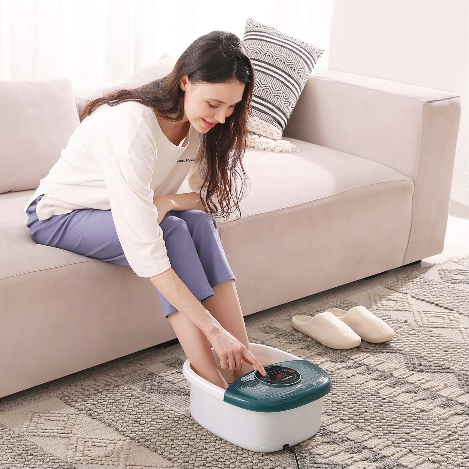 Load image into Gallery viewer, Foot Spa/Bath Massager with Heat, Bubbles, and Vibration, Digital Temperature Control, 16 Masssage Rollers with Mini Detachable Massage Points, Soothe and Comfort Feet - NAIPO