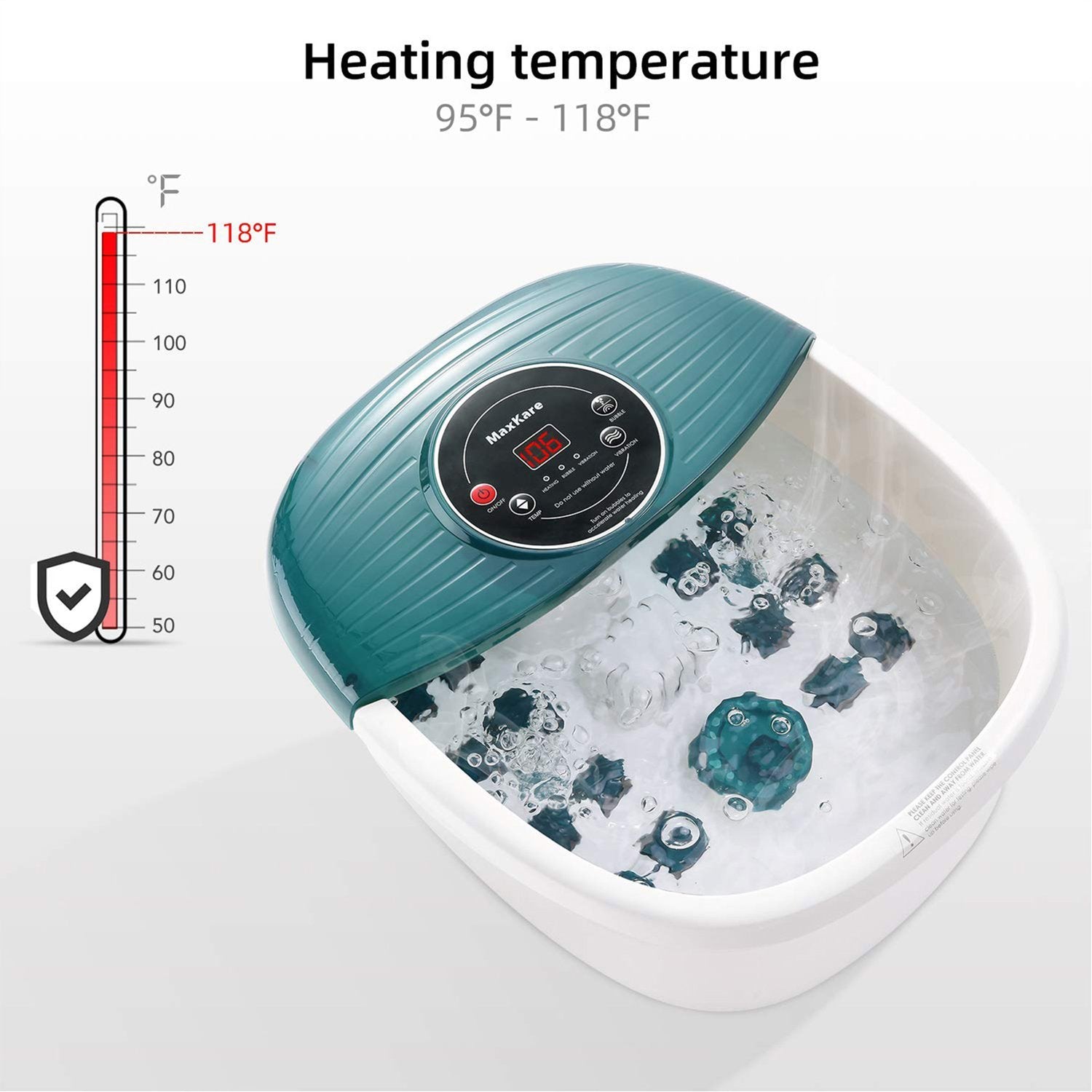 Load image into Gallery viewer, Foot Spa/Bath Massager with Heat, Bubbles, and Vibration, Digital Temperature Control, 16 Masssage Rollers with Mini Detachable Massage Points, Soothe and Comfort Feet - NAIPO