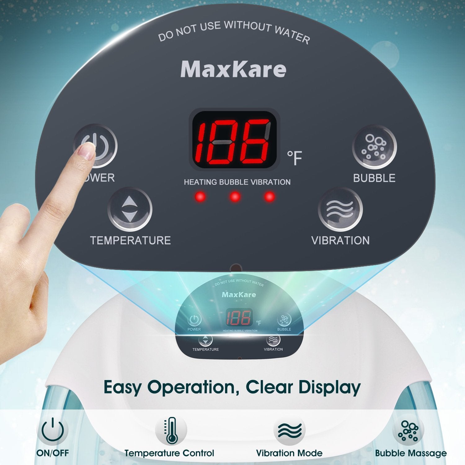 Load image into Gallery viewer, Foot Spa/Bath Massager with Heat Bubbles Vibration 3 in 1 Function, 4 Massaging Rollers Pedicure for Tired Feet Help Sleep Home Use - NAIPO