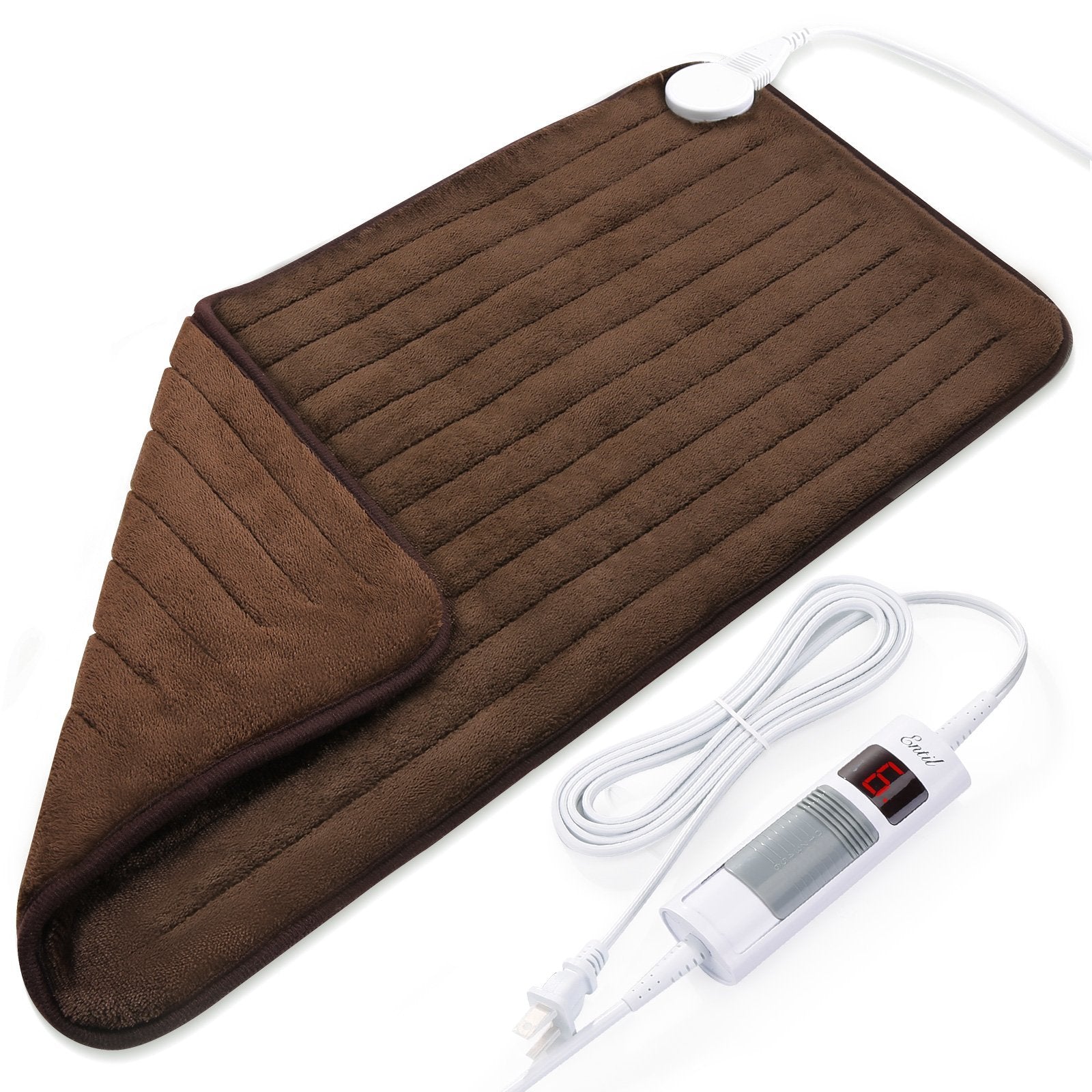 Load image into Gallery viewer, Heating Pad for Full Body Pain Relief, Super Soft and Extra Large, Safe 1.5 Hours Auto Shut Off, 6 Levels Heating Settings, 12 x 24 Inch, Full Body Use, Chestnut - NAIPO