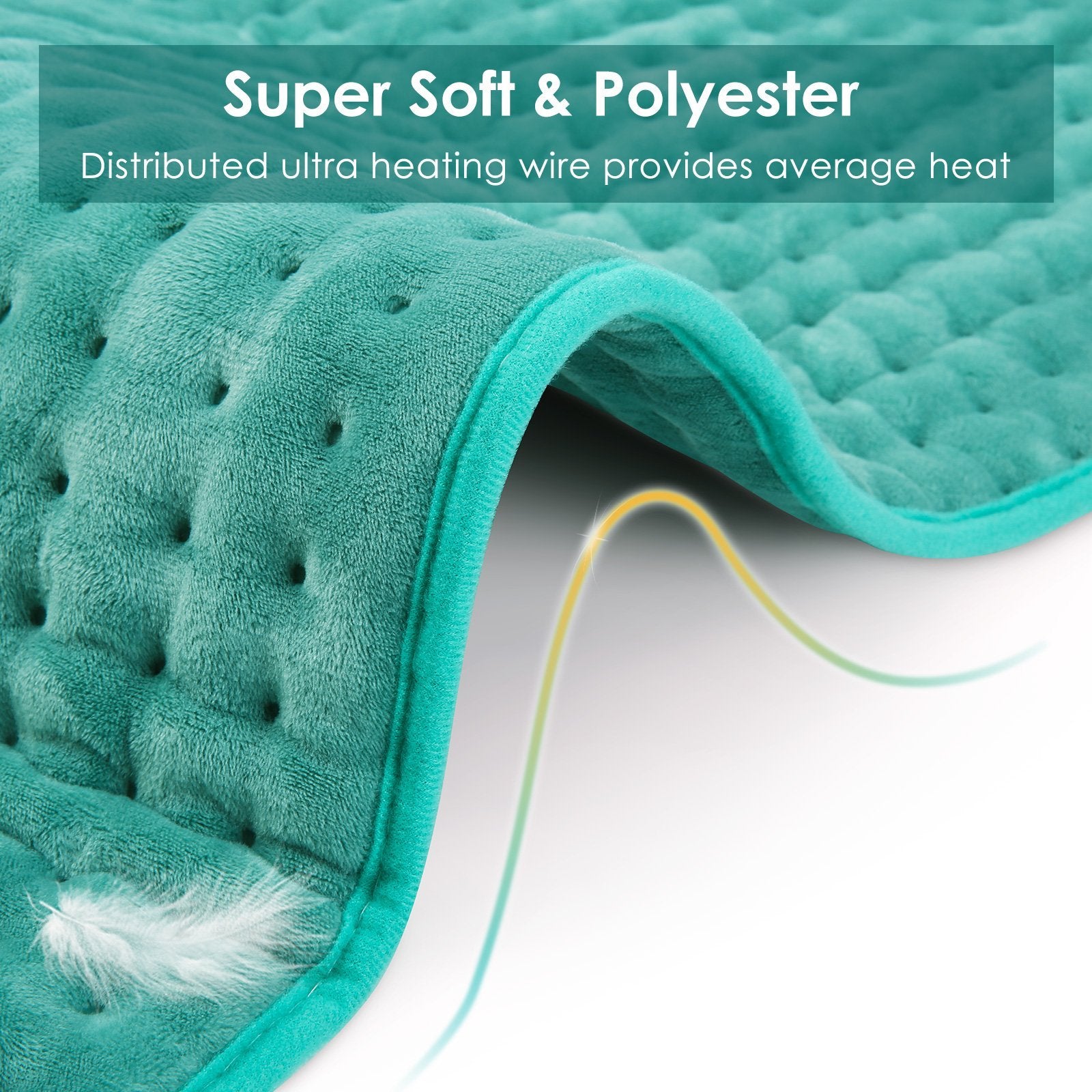 Load image into Gallery viewer, Heating Pads for Back Pain,18"x33" Large Electric Heating Pads with Auto Shut Off,6 Temperature Settings,Super-Soft,Fast Heating for Neck Back Shoulder Relief and Cramps - NAIPO