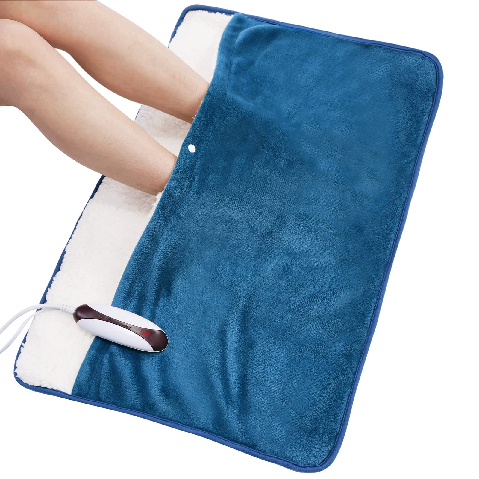 Load image into Gallery viewer, Heating Pad Electric Foot Warmer Extra Large Size 20'' x 32'' Full-Body Use for Feet Back Shoulders with Auto Shut-Off - Blue