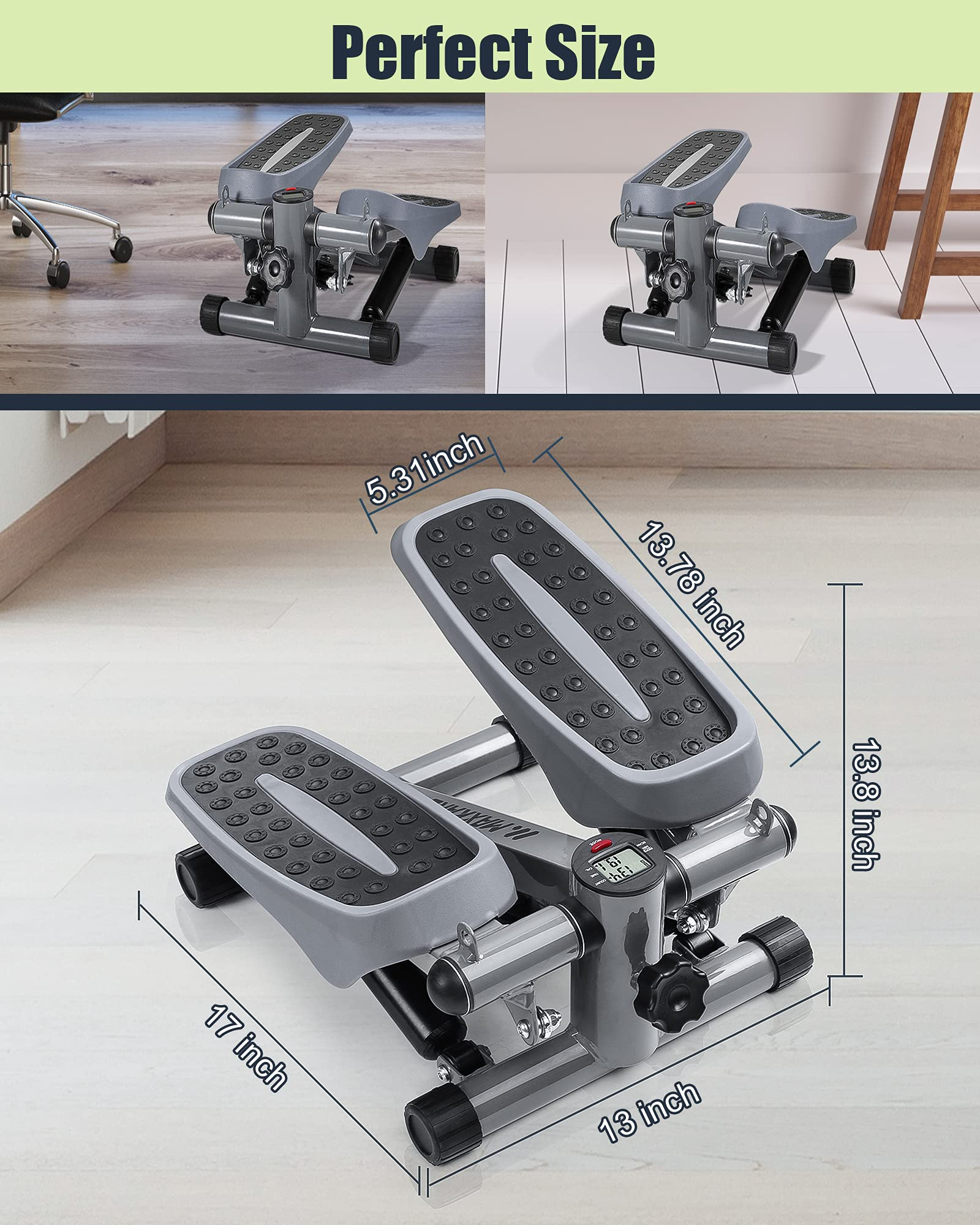 Load image into Gallery viewer, Mini Stepper Exercise Machine Aerobic Stepper with Resistance Bands Adjustable Portable Step Platform with LCD Display for Adult & Kid & Teenager