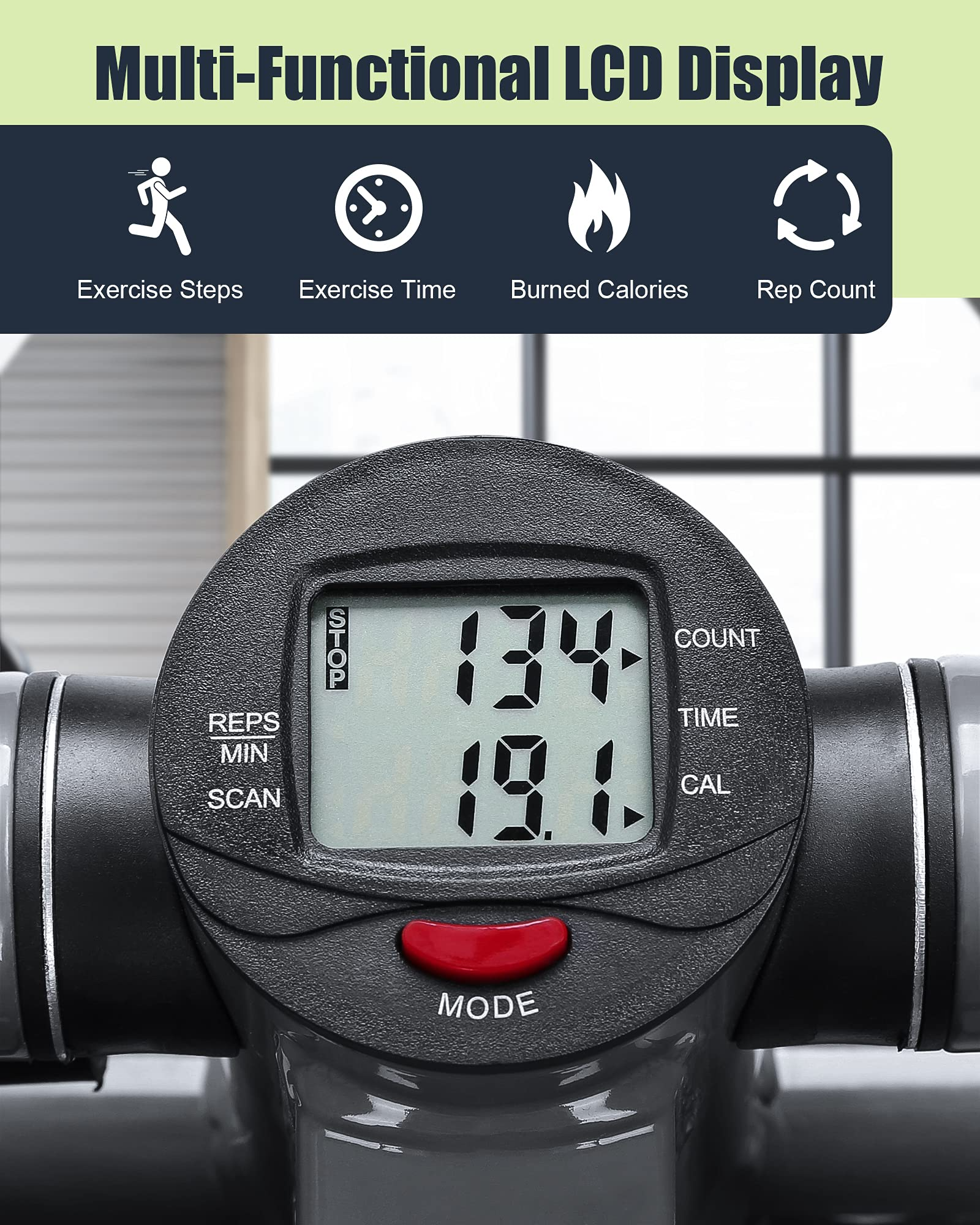 Load image into Gallery viewer, Mini Stepper Exercise Machine Aerobic Stepper with Resistance Bands Adjustable Portable Step Platform with LCD Display for Adult & Kid & Teenager
