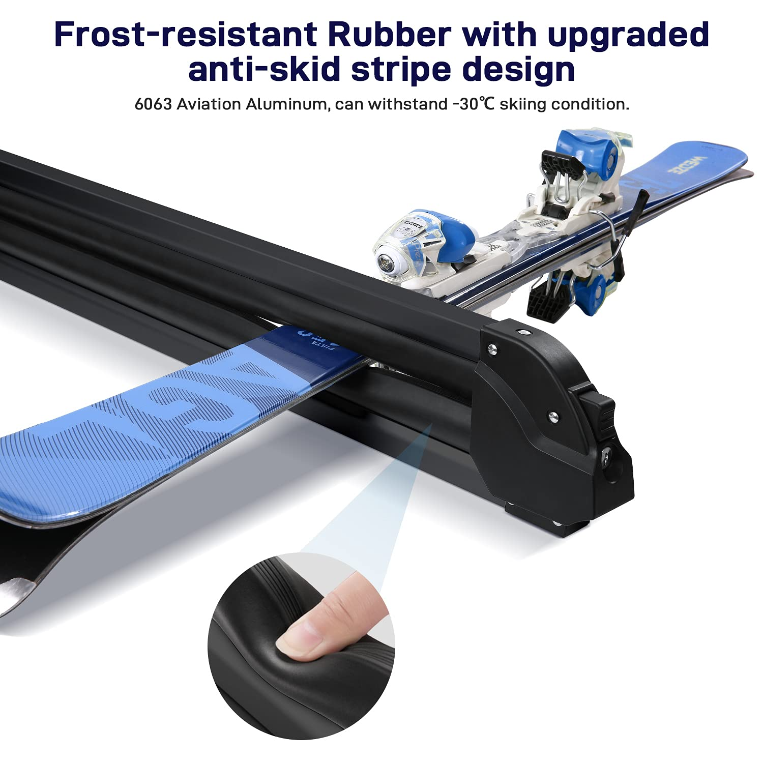Load image into Gallery viewer, Ski & Snowboard Car Racks Universal Roof Rack for 6 Pairs Skis/4 Snowboards Aviation Aluminum Resistant to -60°C Upgraded Ski Rack 33inch Fit Wing/Oblate/Square Crossbars Black