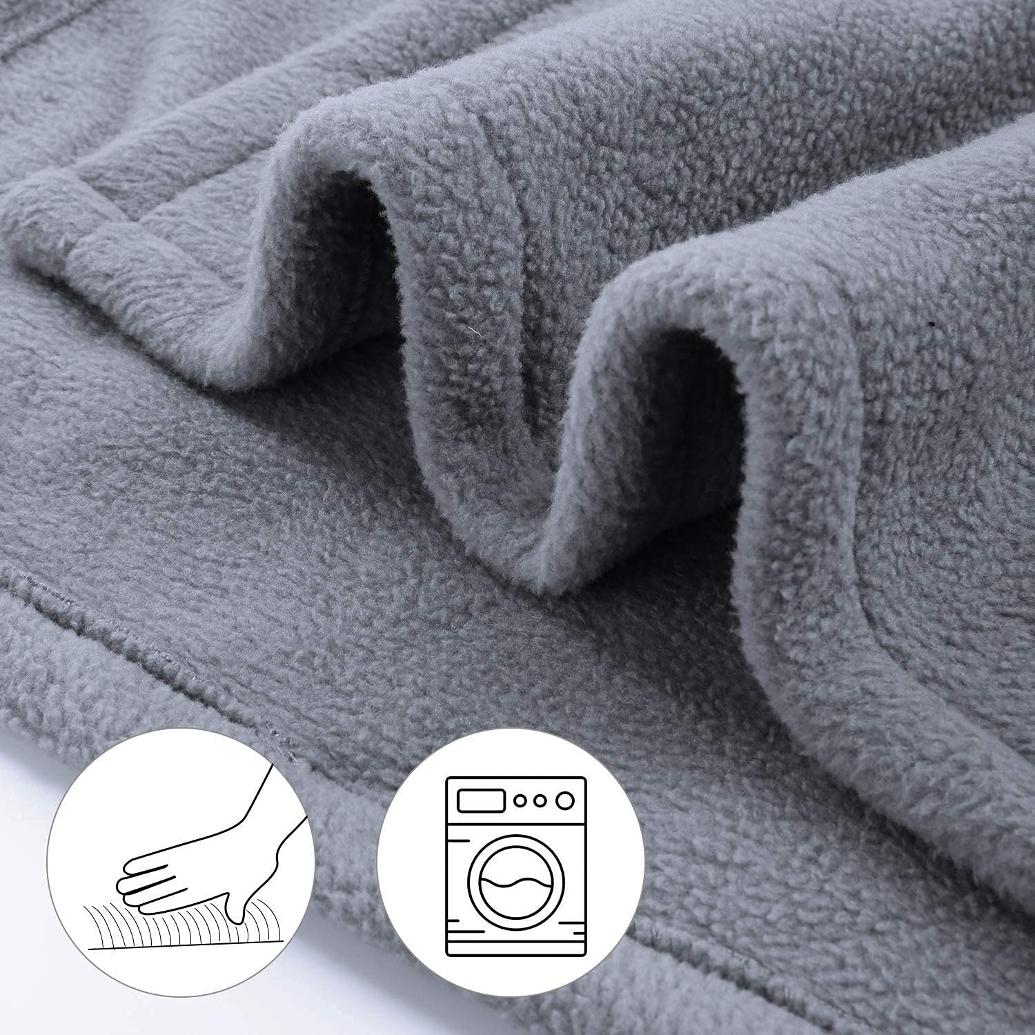 Load image into Gallery viewer, Electric Heated Blanket Twin Size 62'' x 84'' Polar Fleece with Auto-Off 4 Temperature Settings Overheat Protection - Gray