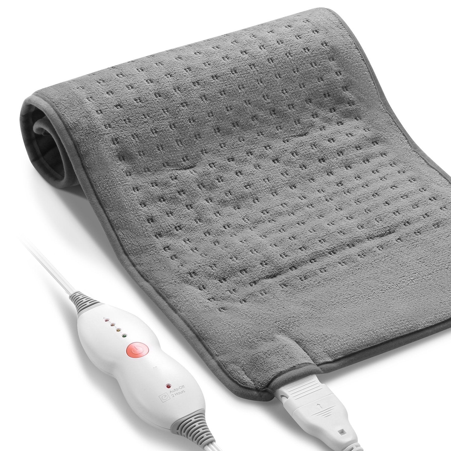 Load image into Gallery viewer, Large 12" x 24" Size Heating Pad with 3 Heat Settings and 2 Hour Auto shut off, Iron Grey - NAIPO