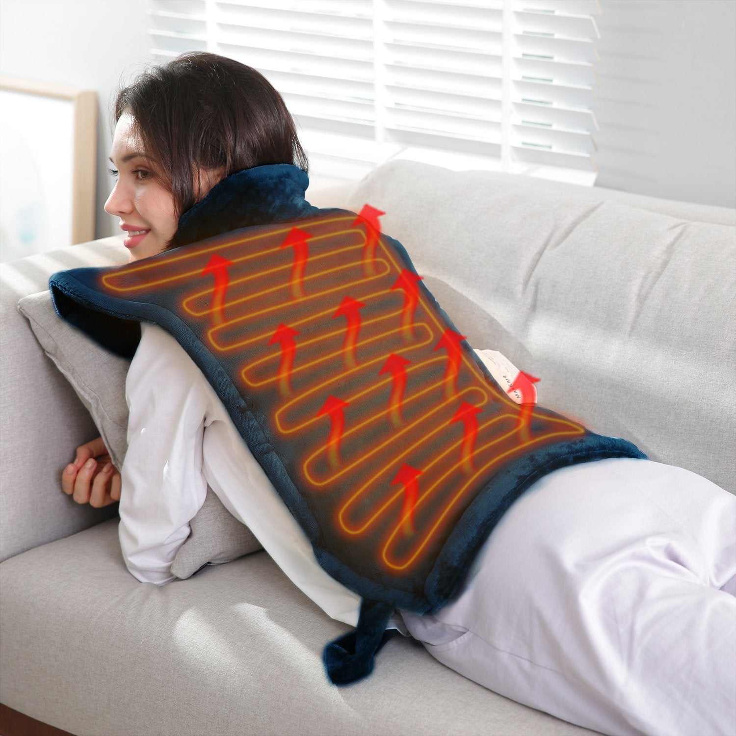 Load image into Gallery viewer, Large Heating Pad for Back and Shoulder, 24"x33" Heat Wrap with Fast-Heating and 4 Heat Settings, 2 Hours Auto Shut Off Available ,Machine Washable - NAIPO