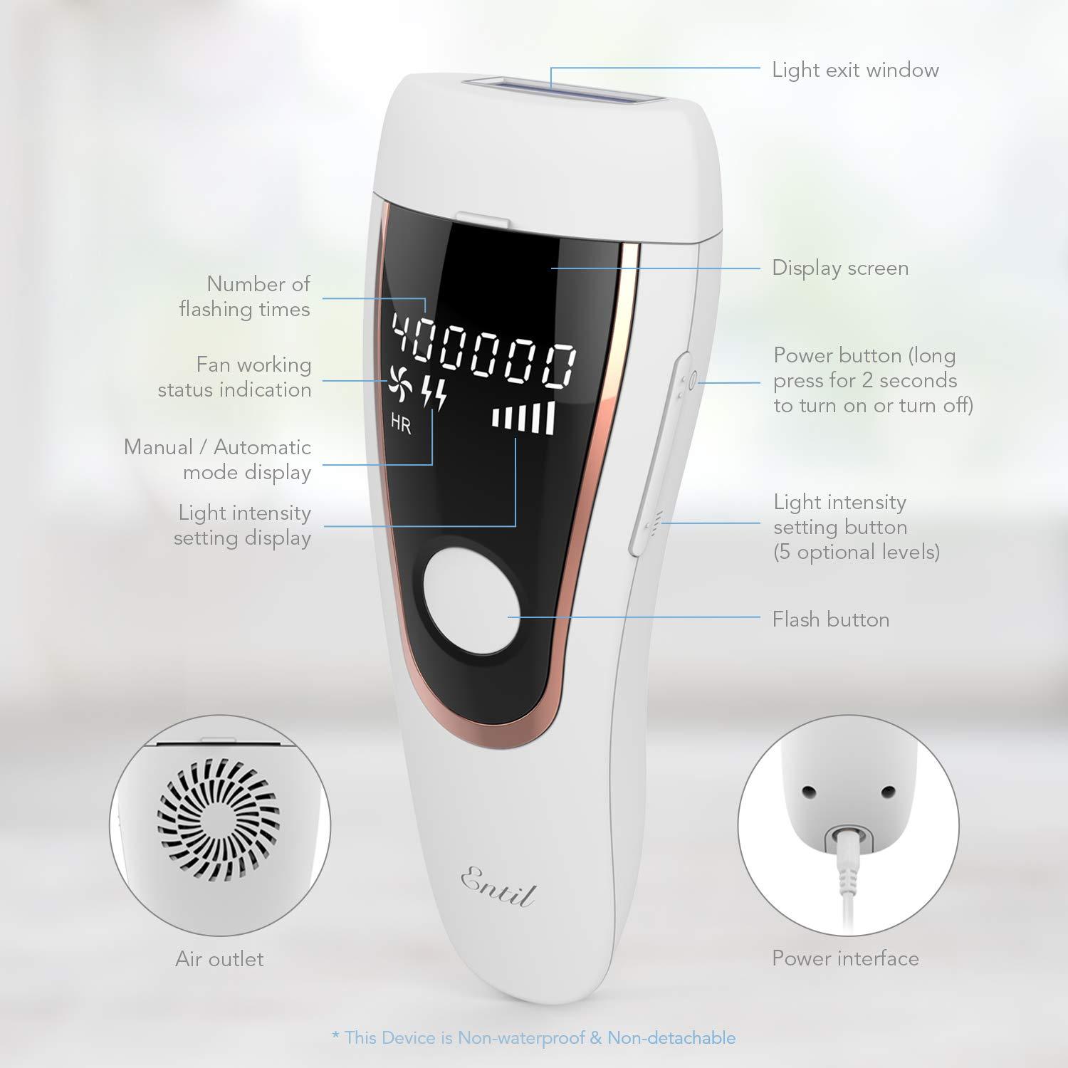 Load image into Gallery viewer, Laser Hair Removal for Women and Men, Hair Remover Permanent Painless 400,000 Flashes 2 Modes & 5 Light Intensity Settings, Whole Body Home Use - NAIPO
