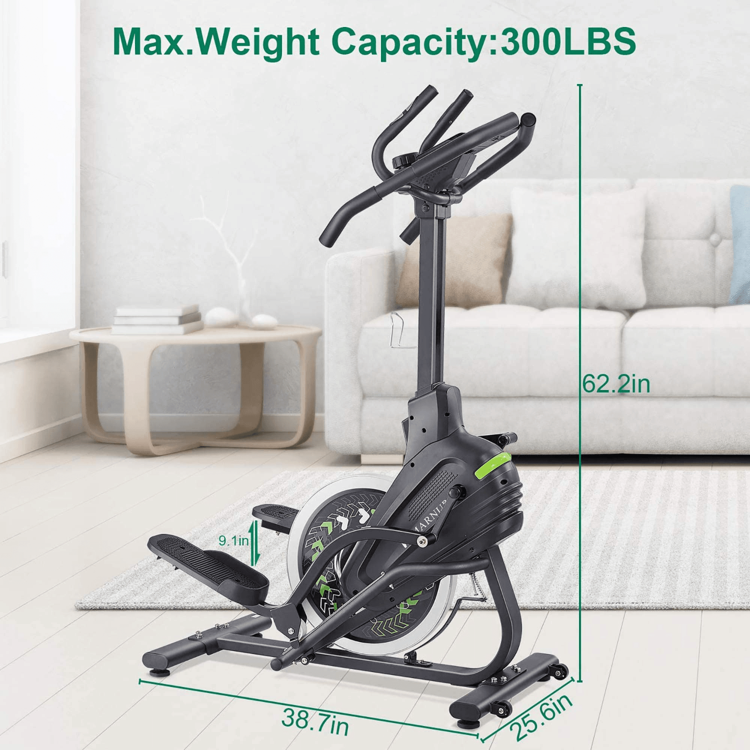 Load image into Gallery viewer, MARNUR Stepper Elliptical Machine Trainer Elliptical Climber with 20LBS Large Flywheel & Crank Technology for Exercise Workout at Home - NAIPO