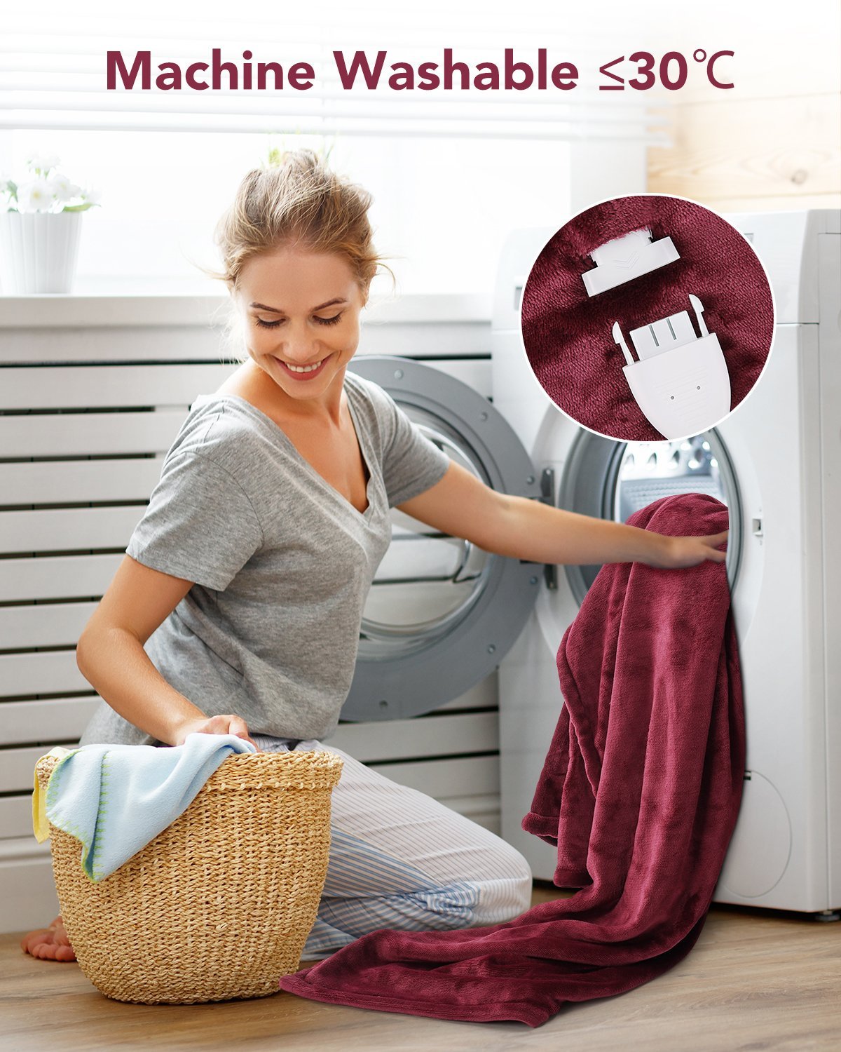 Load image into Gallery viewer, MaxKare Electric Blanket Heated Queen Throw 72" x 84" Oversized Flannel Heated Blanket, ETL Certification Fast Heating with 4 Heating Levels & 10 Hours Auto Off, Machine Washable - NAIPO