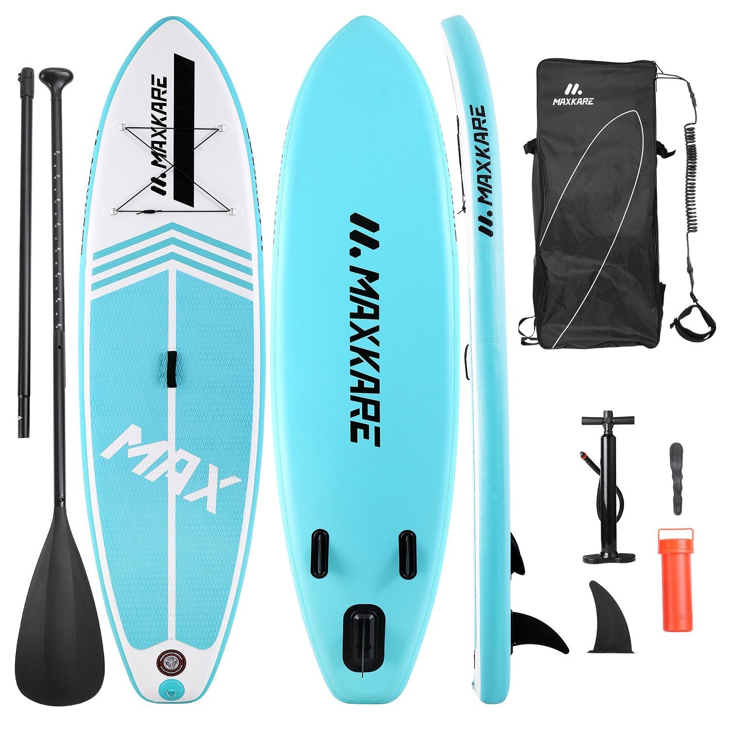 Load image into Gallery viewer, MaxKare Inflatable Paddle Board Stand Up Paddle Board SUP with Premium Stand-up Paddle Board Accessories & Non-Slip Deck ISUP Backpack Paddle Leash Pump Paddle Board for Fishing Yoga for Adult & Youth & Kid - NAIPO