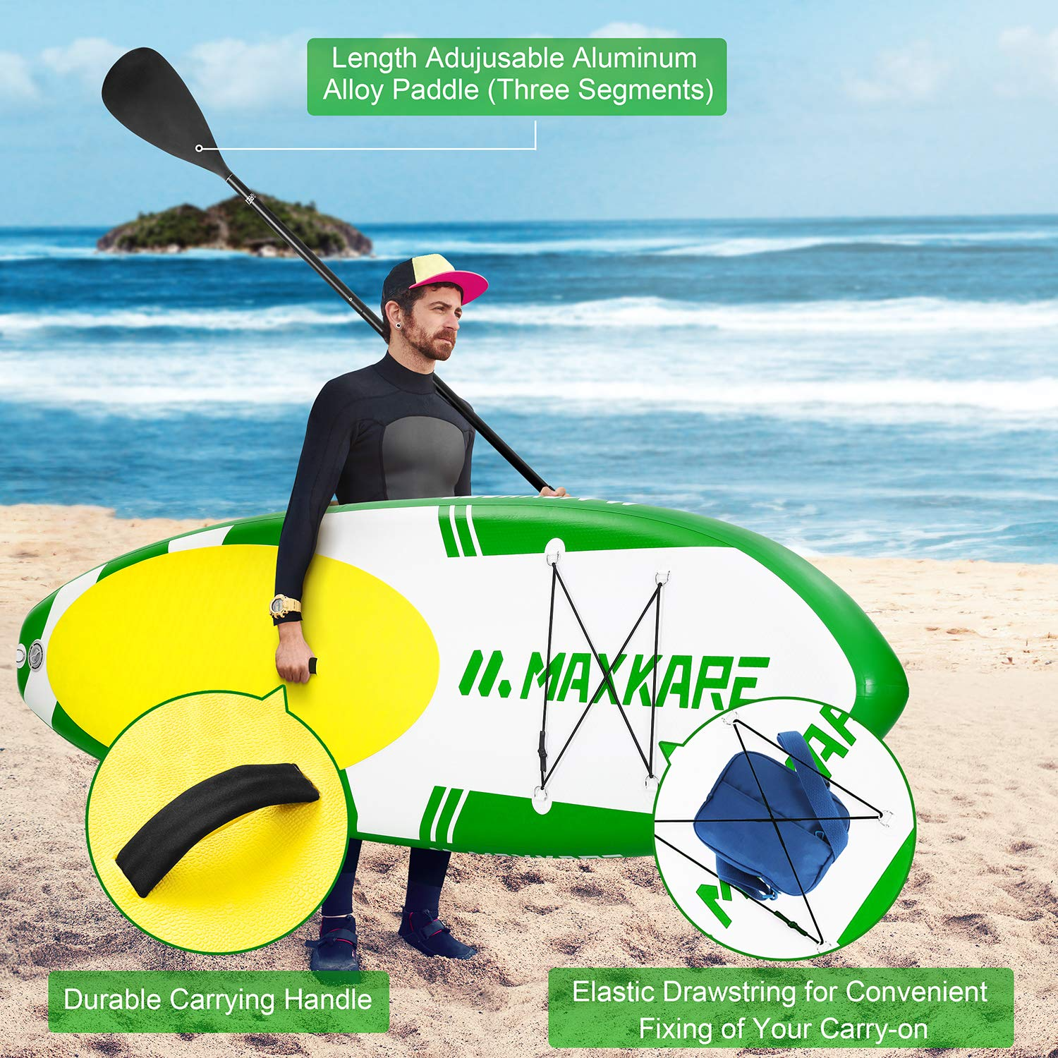 Load image into Gallery viewer, MaxKare Inflatable Paddle Board SUP Stand Up Paddle Board 6 inches Thick Board with SUP Accessories & Carry Bag & Fast Pumping for Adults - NAIPO