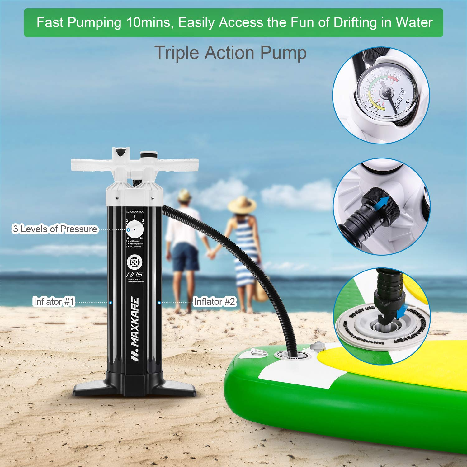 Load image into Gallery viewer, MaxKare Inflatable Paddle Board SUP Stand Up Paddle Board 6 inches Thick Board with SUP Accessories & Carry Bag & Fast Pumping for Adults - NAIPO