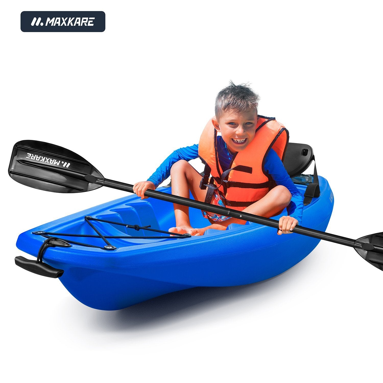 Load image into Gallery viewer, MaxKare Kids Kayak with Paddle & Seat Youth Kayak Sit-On-Top Kayak Foldable 6ft Kayak with Cup Holders Front & Rear Storage Hatches for Ages Years 5 and Up Capacity 121 lbs Blue - NAIPO
