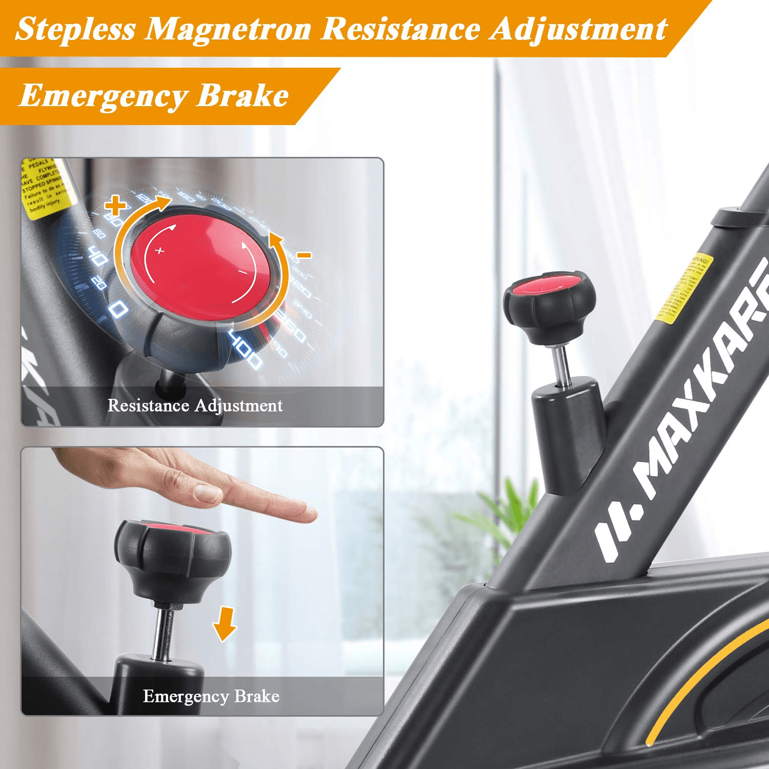Load image into Gallery viewer, MaxKare Magnetic Cycling Bike, Multi-function Handle Stationary Bike with Independent Tablet Holder and LCD Monitor - NAIPO