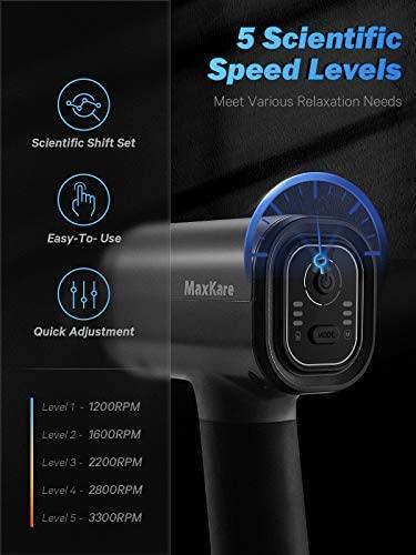Load image into Gallery viewer, Maxkare Massage Gun for Athletes -Portable Professional Deep Tissue Muscle Relaxing Percussion Massager with 3 Massage Modes,5 Speeds High-Intensity,6 Heads,High Torque Brushless Motor Massage Gun - NAIPO
