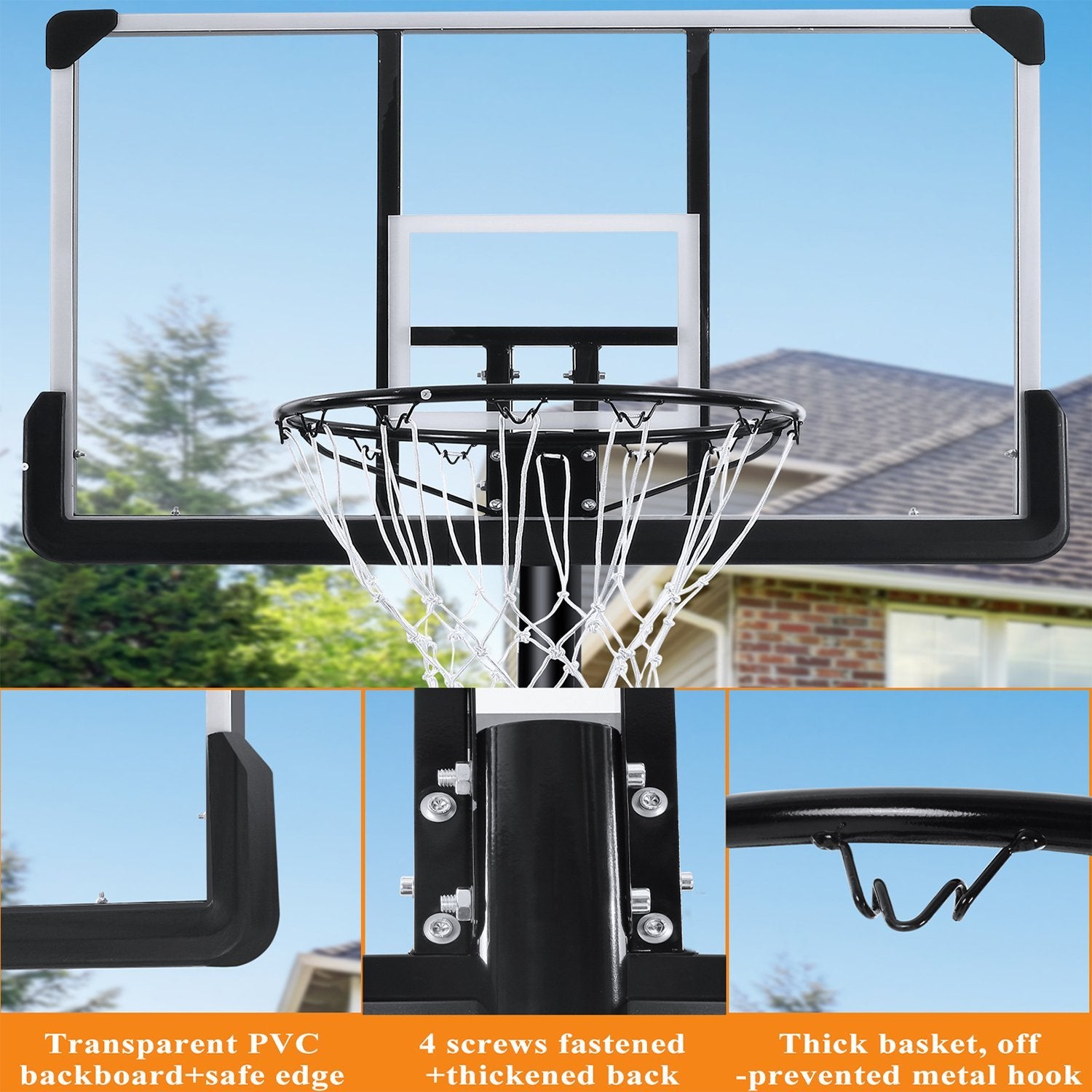 Load image into Gallery viewer, MaxKare Portable Basketball Hoop & Goal Basketball System Basketball Equipment Height Adjustable 7ft Gin-10ft with 44 Inch Backboard and Wheels for Youth Kids Indoor Outdoor - NAIPO