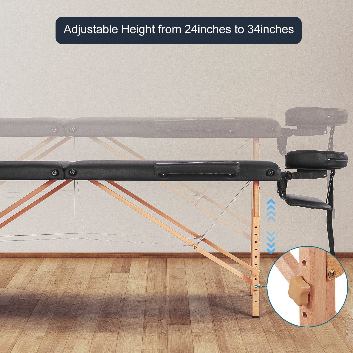 Load image into Gallery viewer, MaxKare Portable Massage Table with 2 Fold Wooden - NAIPO