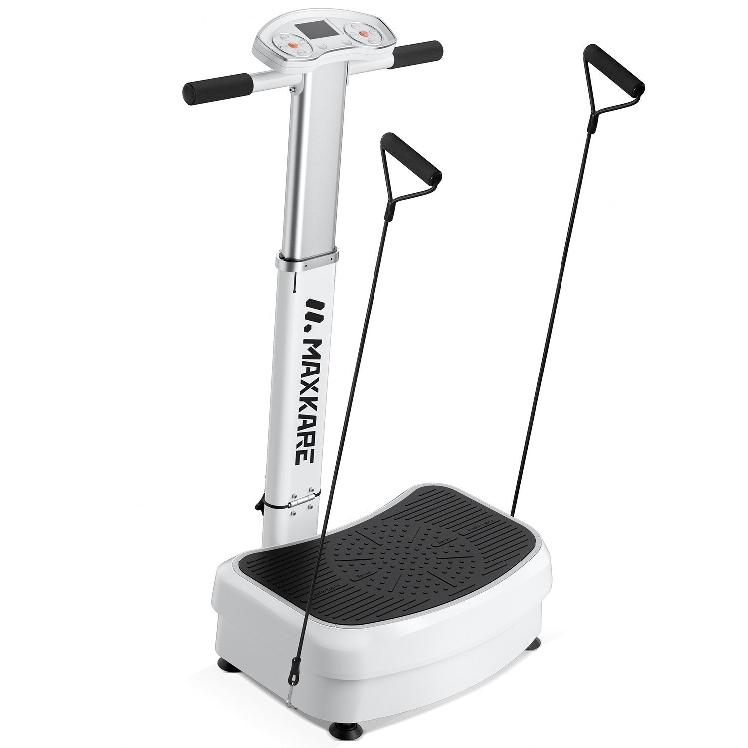 Vibration Plate Exercise Machine Vibration Platform Machine with Adjustable Handle 2 Motor Loop Bands MARNUR