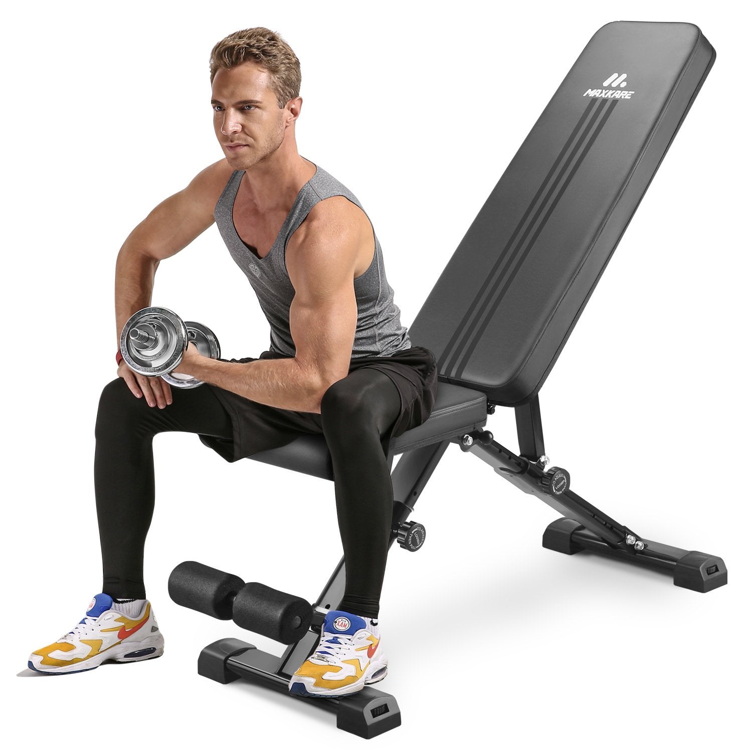 Load image into Gallery viewer, MaxKare Weight Bench Adjustable Workout Bench-Folding Incline Bench Press-Foldable Weight Lifting Bench for Home Gym-882 Ibs Capacity- 8+4+2 Positions - NAIPO