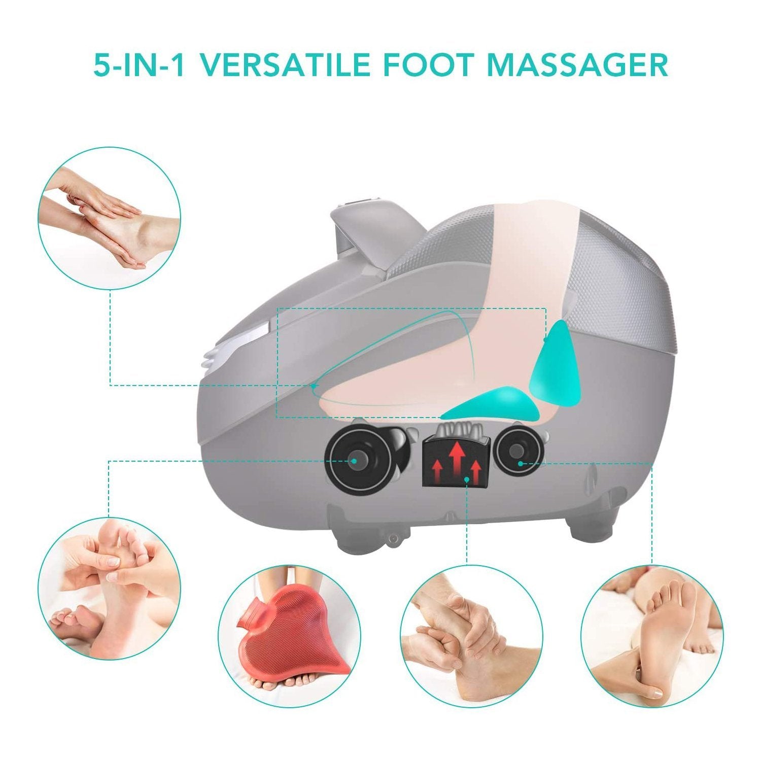 Load image into Gallery viewer, Naipo Foot Massager Shiatsu Foot Massage Machine Luxury Feet Massager Deep Kneading Massage with Tapping, Rolling, Air Compression, Heat and Adjustable Intensity Scraping for Plantar Fasciitis - NAIPO