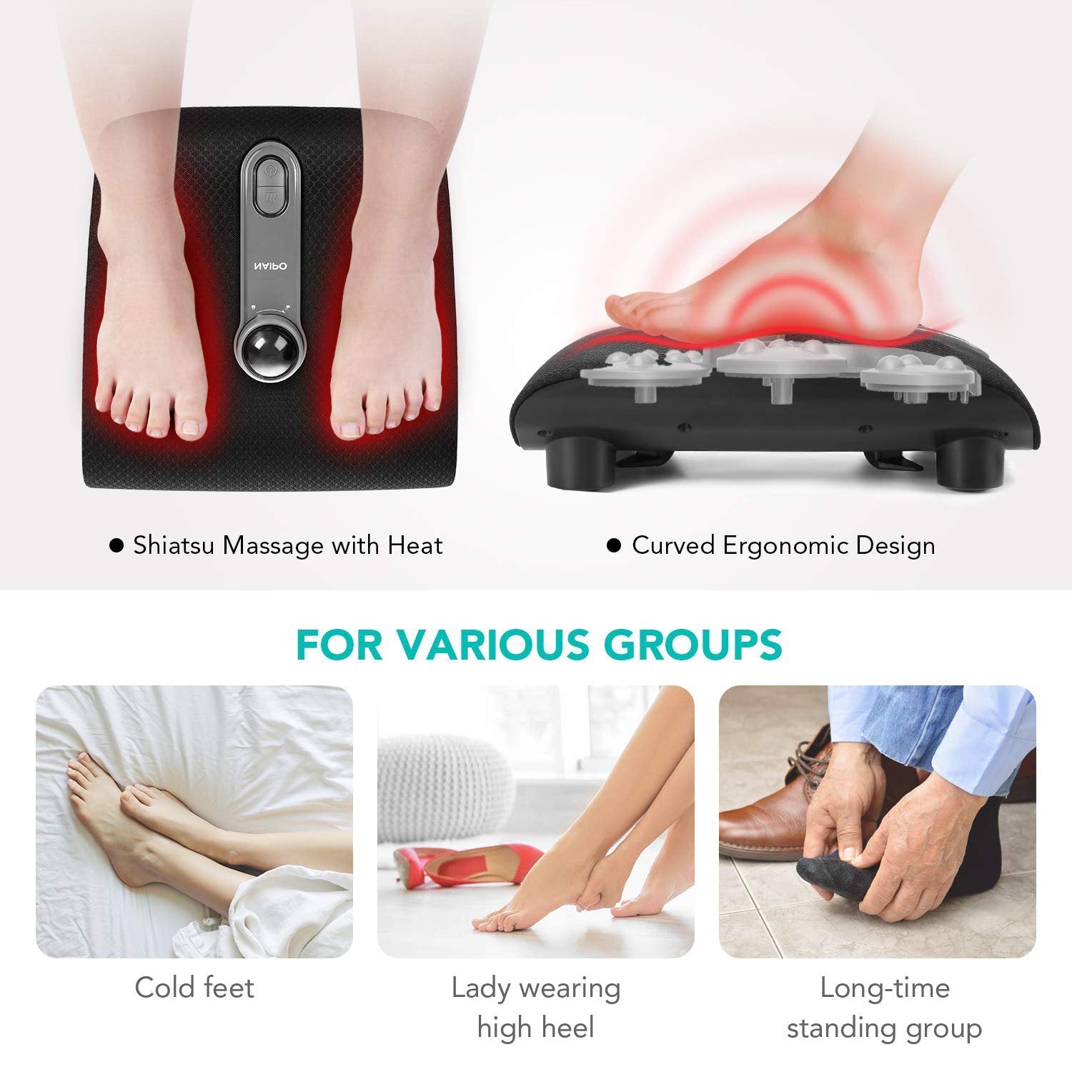 Load image into Gallery viewer, Naipo Foot Massager with Heat and Deep Kneading - NAIPO