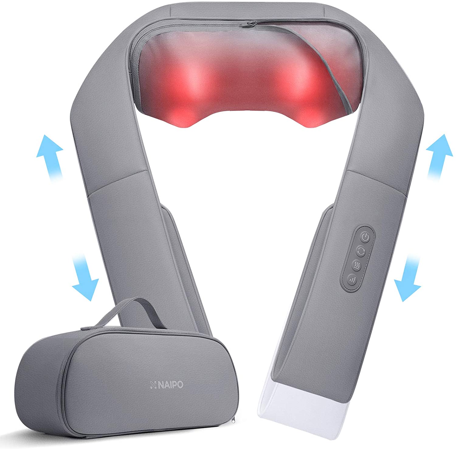 Load image into Gallery viewer, Naipo Neck Back Massager with Adjustable Heat and Straps for Neck and Back, Shoulder, Foot and Legs (Deep Gray) - NAIPO