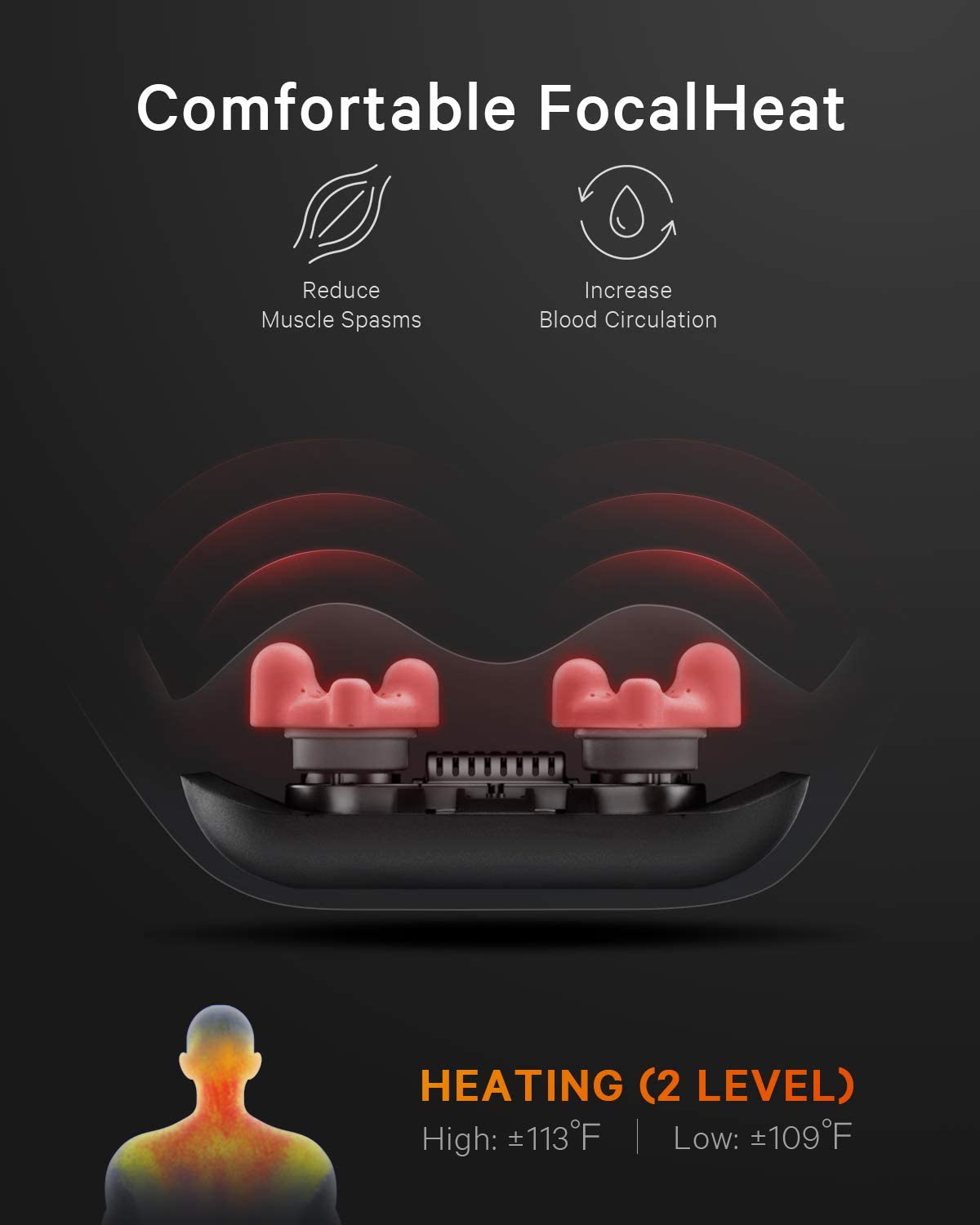 Load image into Gallery viewer, Naipo Neck Back Massager with Adjustable Heat and Straps for Neck and Back, Shoulder, Foot and Legs (Deep Gray) - NAIPO