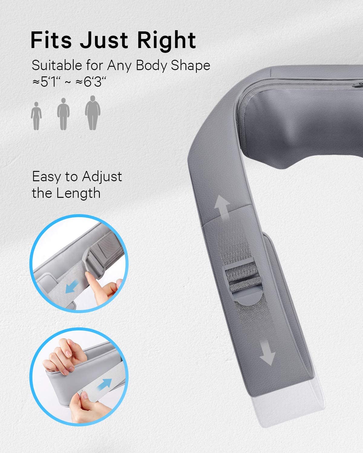 Load image into Gallery viewer, Naipo Neck Back Massager with Adjustable Heat and Straps for Neck and Back, Shoulder, Foot and Legs (Deep Gray) - NAIPO