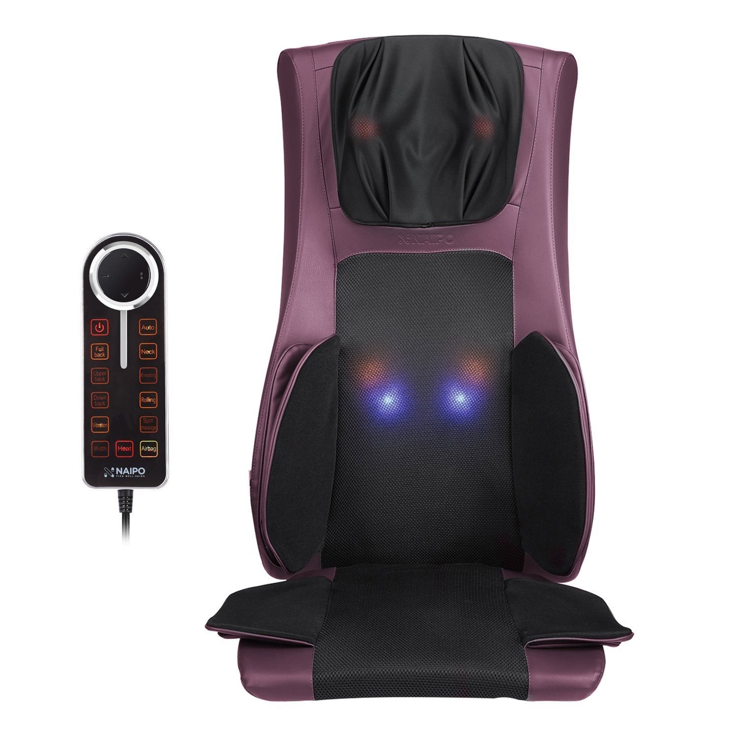 Load image into Gallery viewer, Naipo Neck & Back Massager with Heat and Air Compression (Purple) - NAIPO