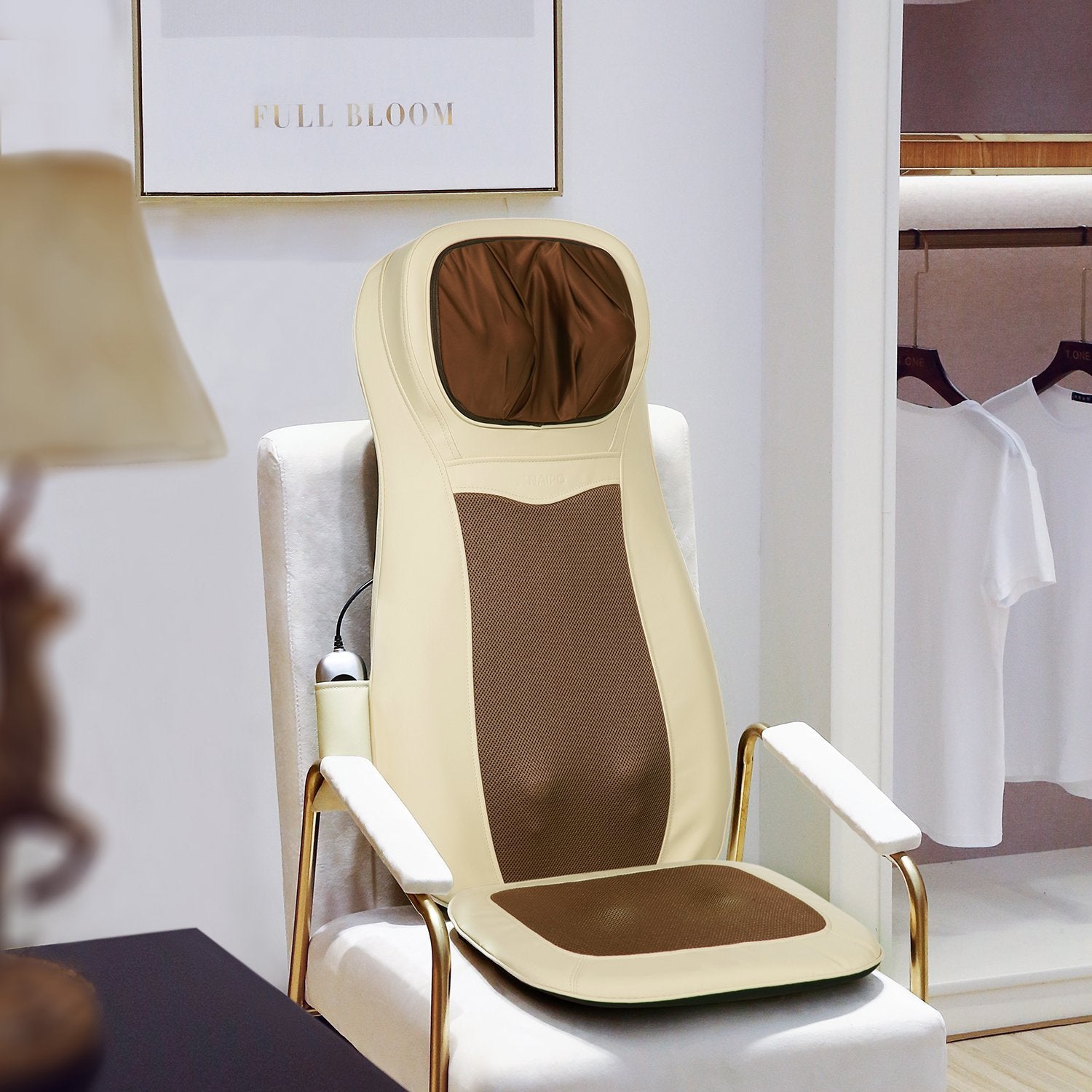 Load image into Gallery viewer, Naipo Neck & Back Massager with Heat and Vibration (Beige) - NAIPO